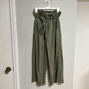 Green wide leg anthropologie pants